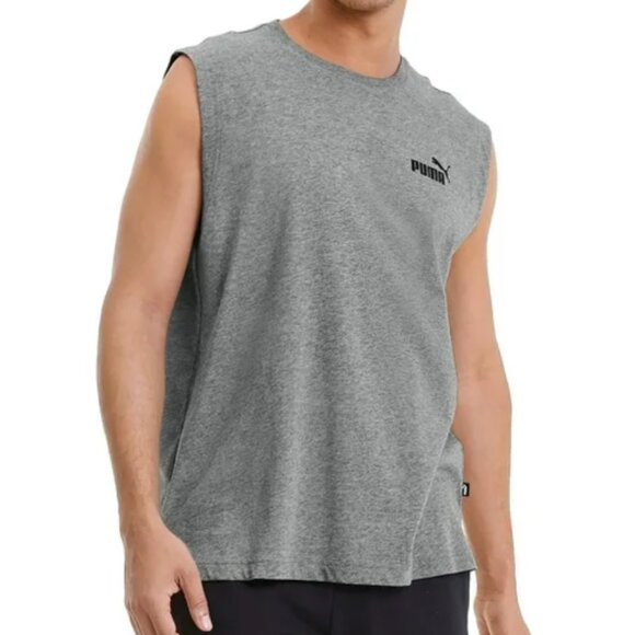Puma Men's Heather Gray NWT sleeveless stretchy knit activewear tee, size 3XLT - Picture 1 of 4
